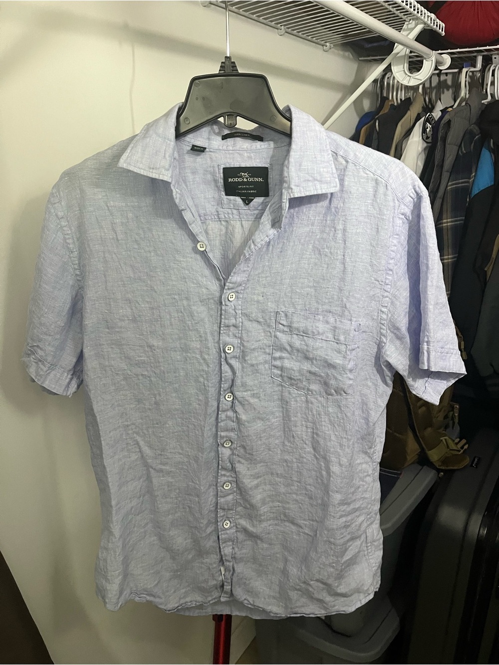 Rodd & Gunn Light Blue Short-Sleeve Linen Button-Down Shirt